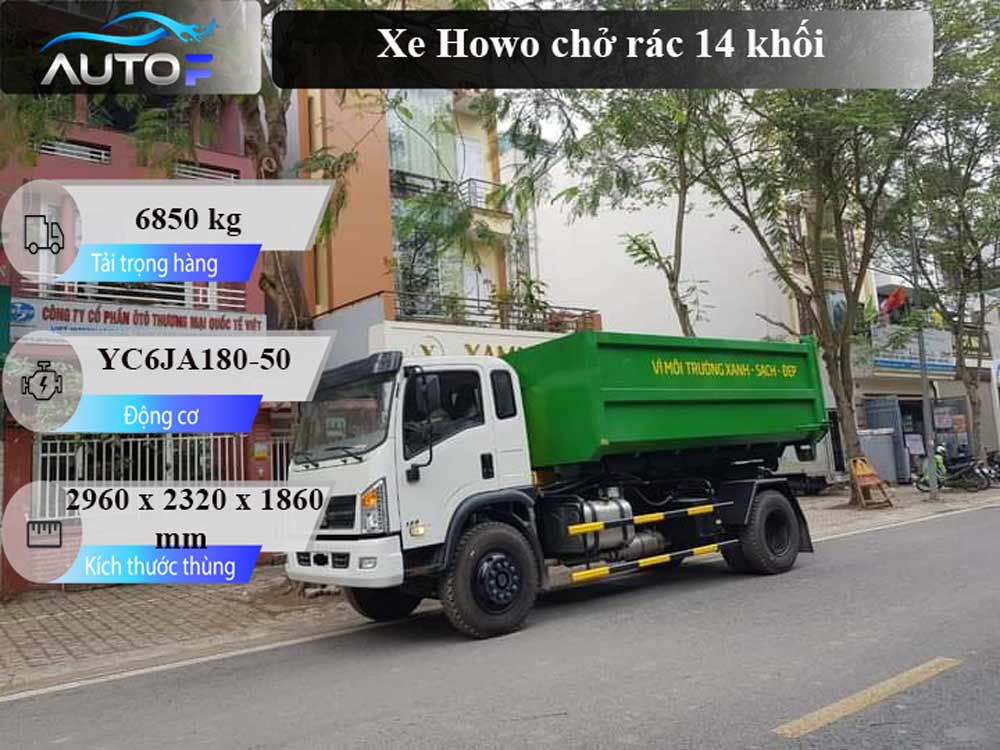 Xe Howo chở rác 14 khối